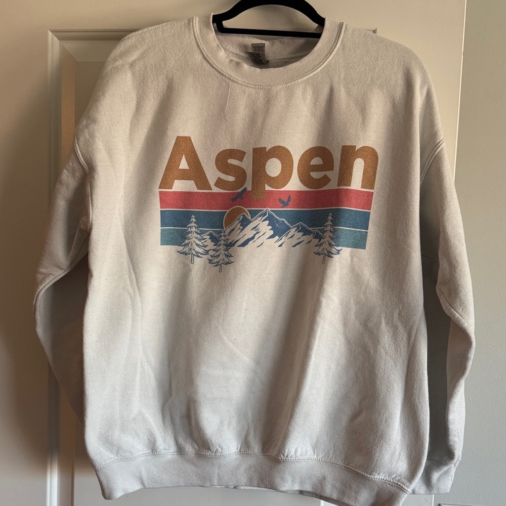 Gildan Men's Crewneck Sweater - White with Graphic